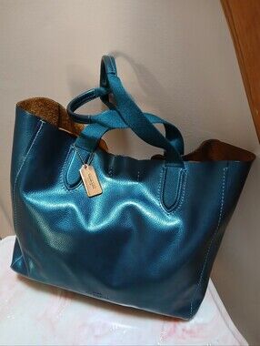 Coach Derby Teal Green Tote Bag Large